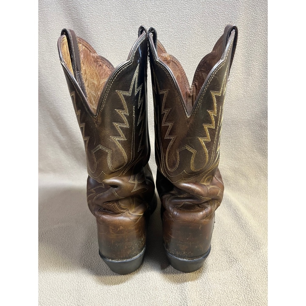 Ariat Heritage Brown Leather Western Cowboy Boots Mens Round‎ Toe - Picture 4 of 16